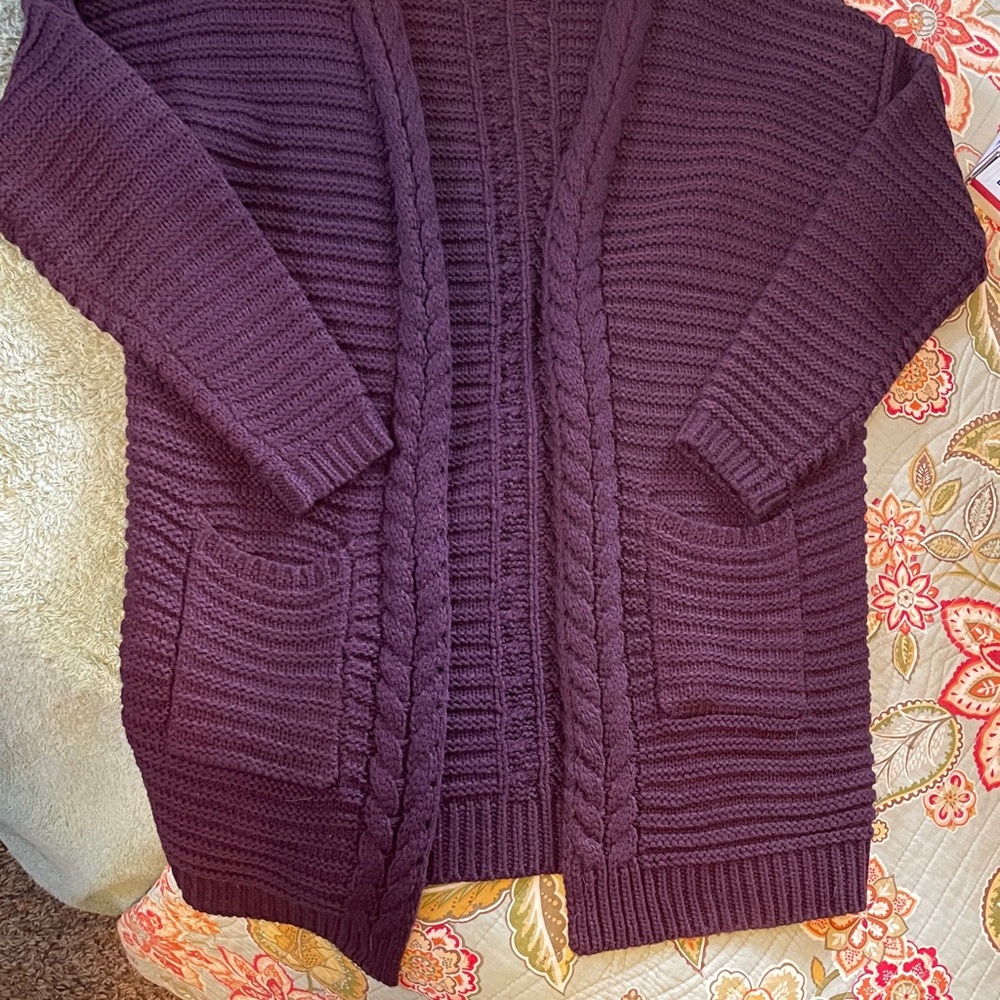 Wishlist Deep Purple Cardigan Sweater